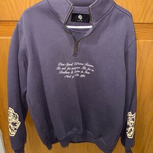 Quarter zip full length sweatshirt